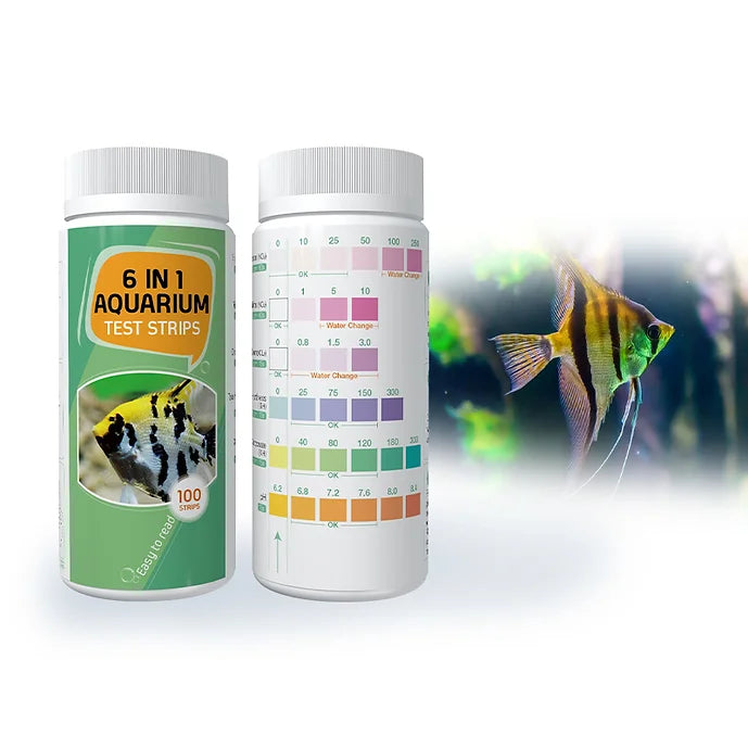 6-in-1 Aquarium Test Strips – Fast, Accurate Water Testing (100 Strips)
